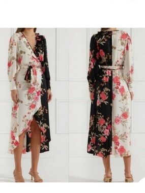 MISA Los Angeles Tabitha Floral Wrap Dress Sz S